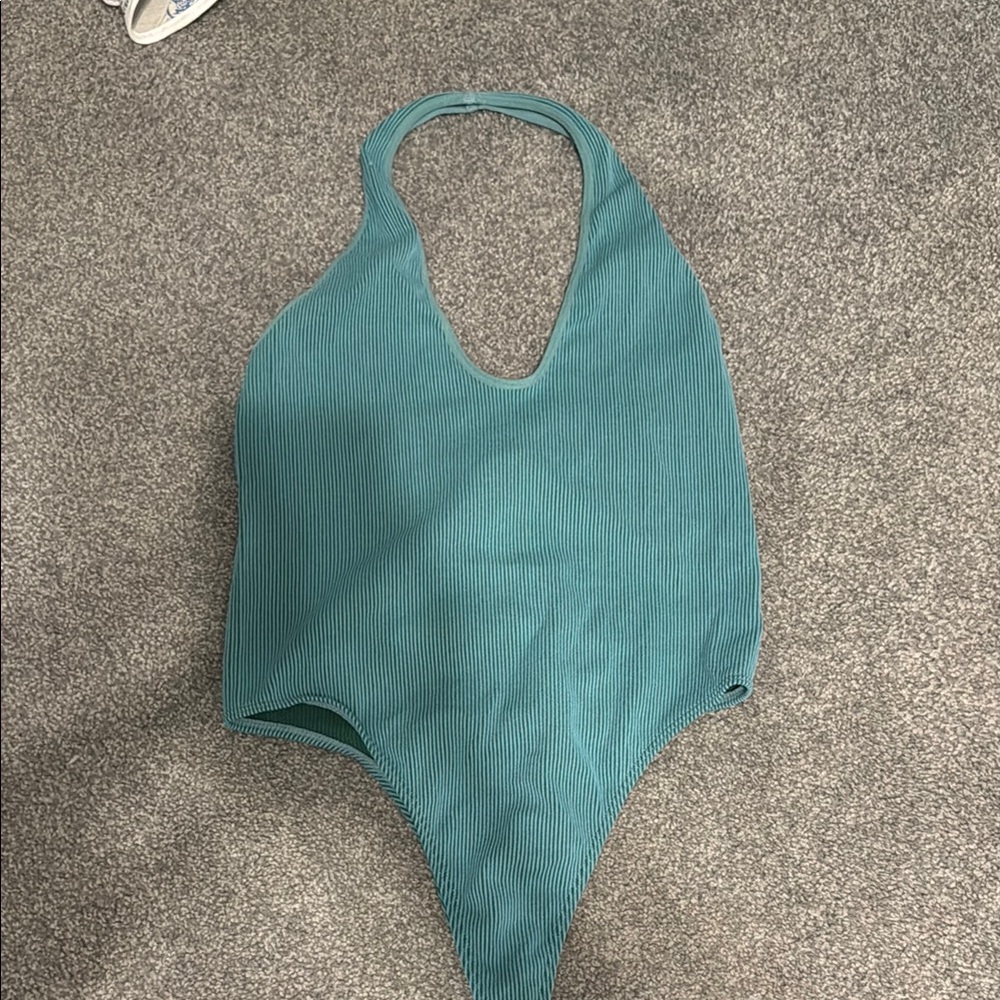 Wild Fable Teal Ribbed bodysuit